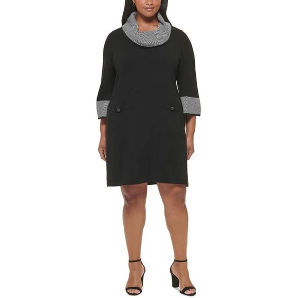 Jessica Howard Womens Cowl Neck Sweaterdress Plus Size 1X - Picture 1 of 12